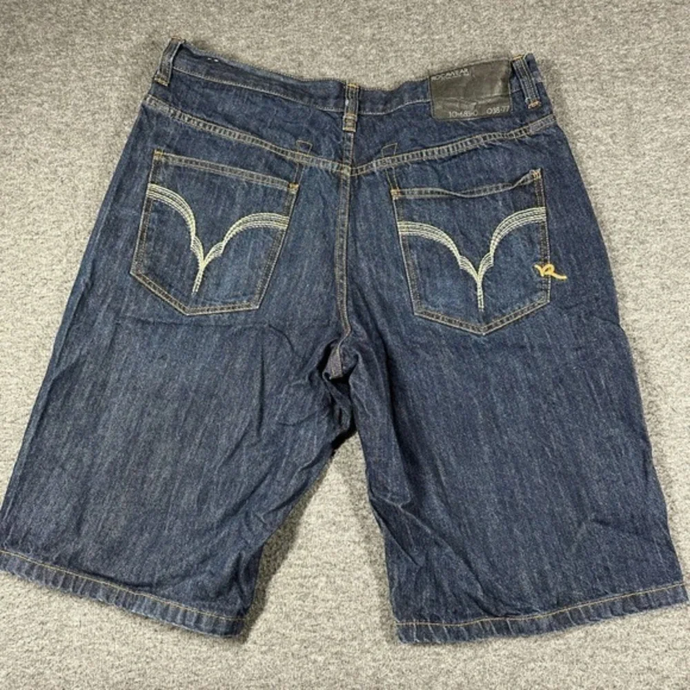 Vintage‎ Y2K Rocawear Baggy Jorts Jean shorts Mens 38 Dark Wash Denim 14